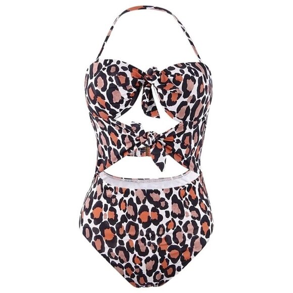 NWT Bar III leopard print one piece swimsuit, L - Picture 5 of 9